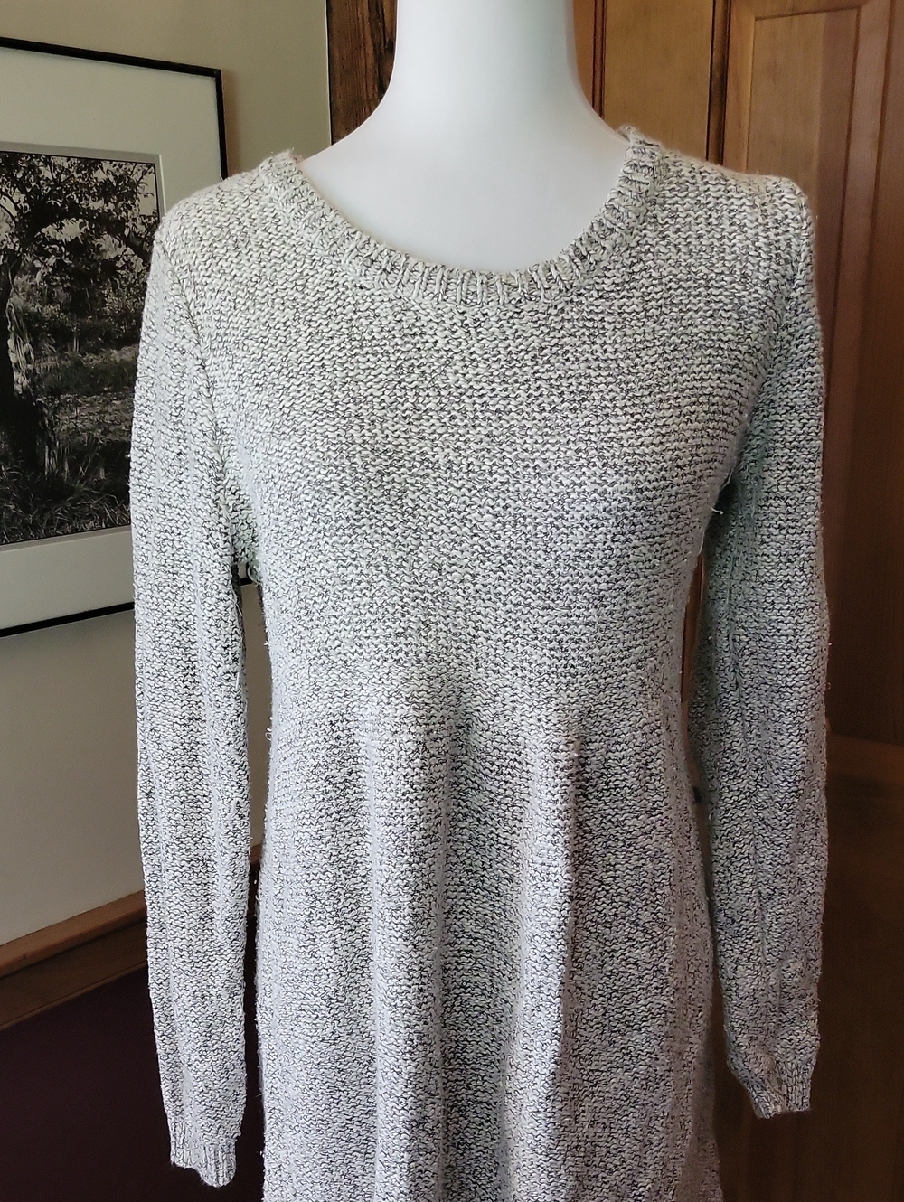 LAUREN CONRAD Cozy Cotton Knit Long Sleeve Sweater Dress - Light Heather
